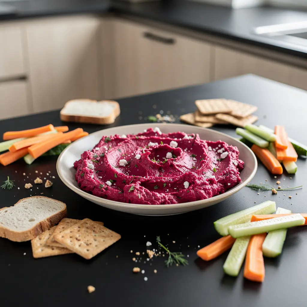 Pasta z pieczonego buraka i sera feta