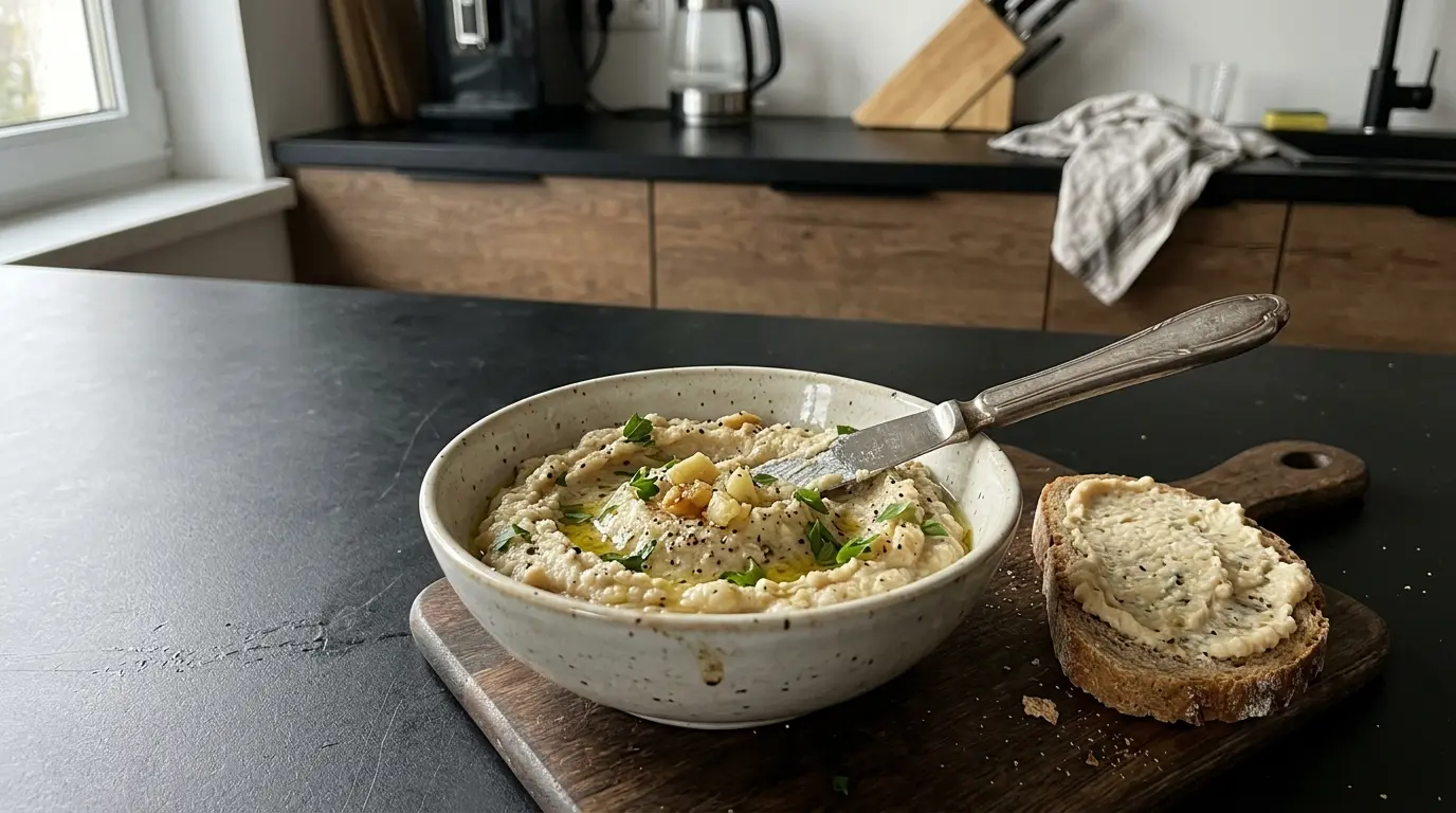 Pasta z pieczonego czosnku i białej fasoli do kanapek