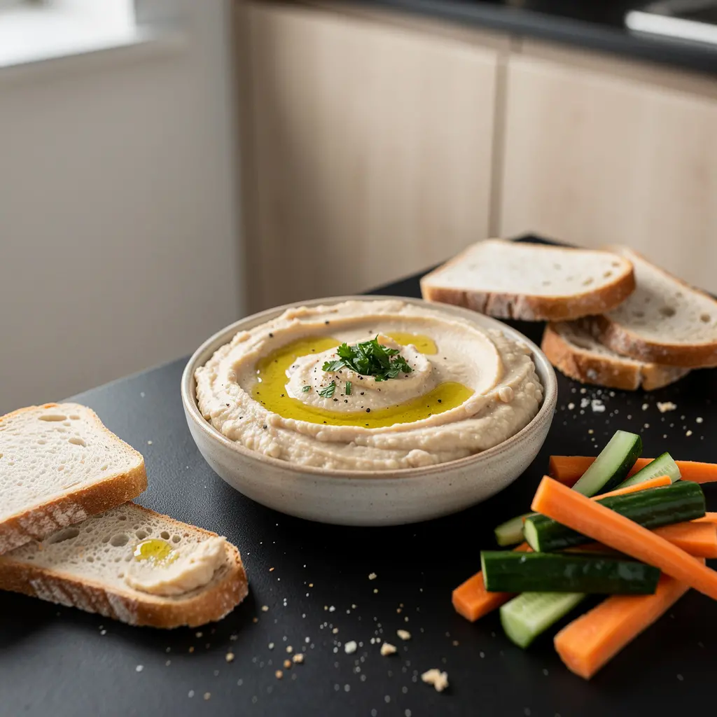 Pasta z pieczonego czosnku i białej fasoli do kanapek