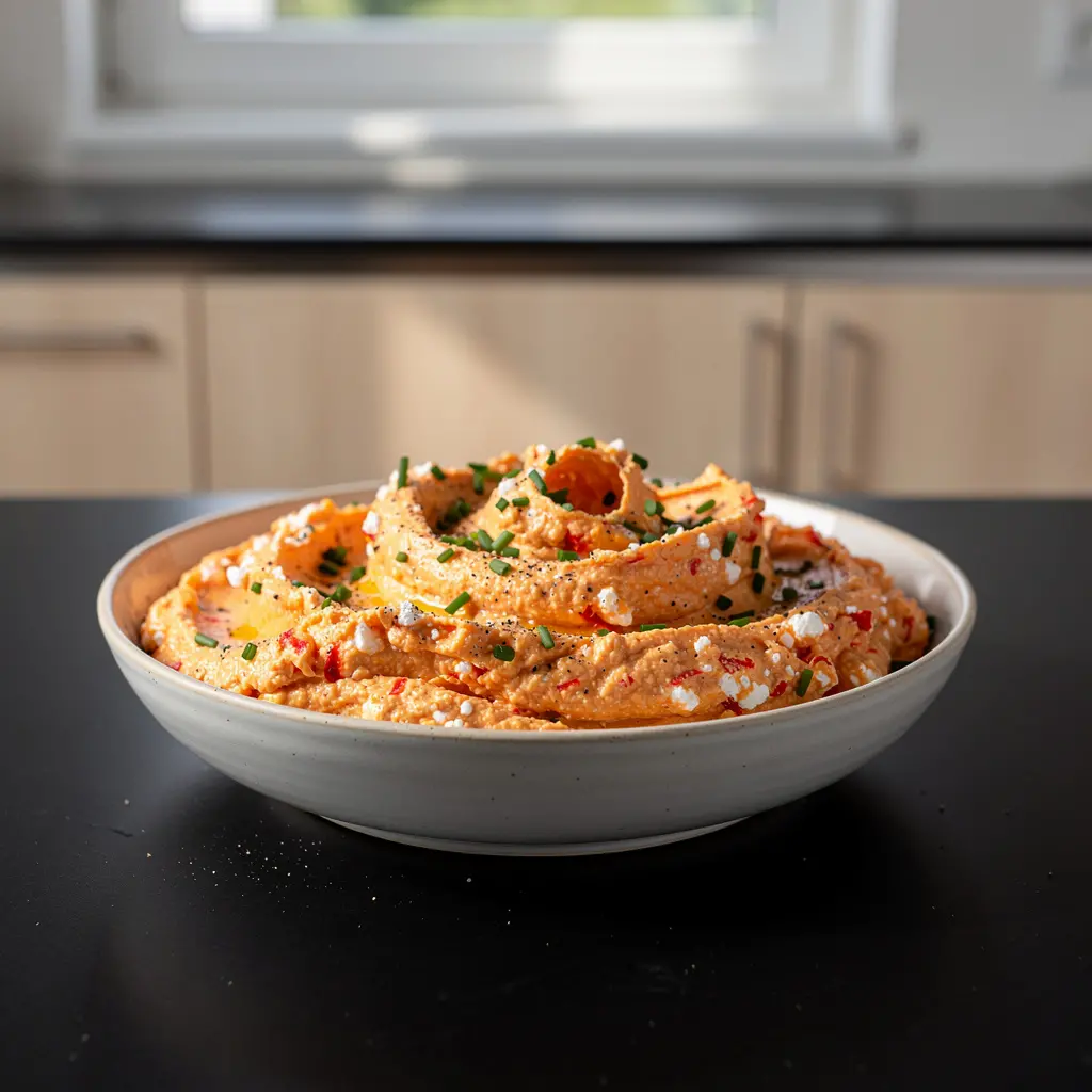 Pasta z pieczonej papryki i twarogu