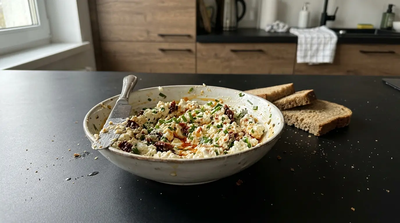 Tartinade de fromage blanc, tomates séchées et herbes pour sandwichs