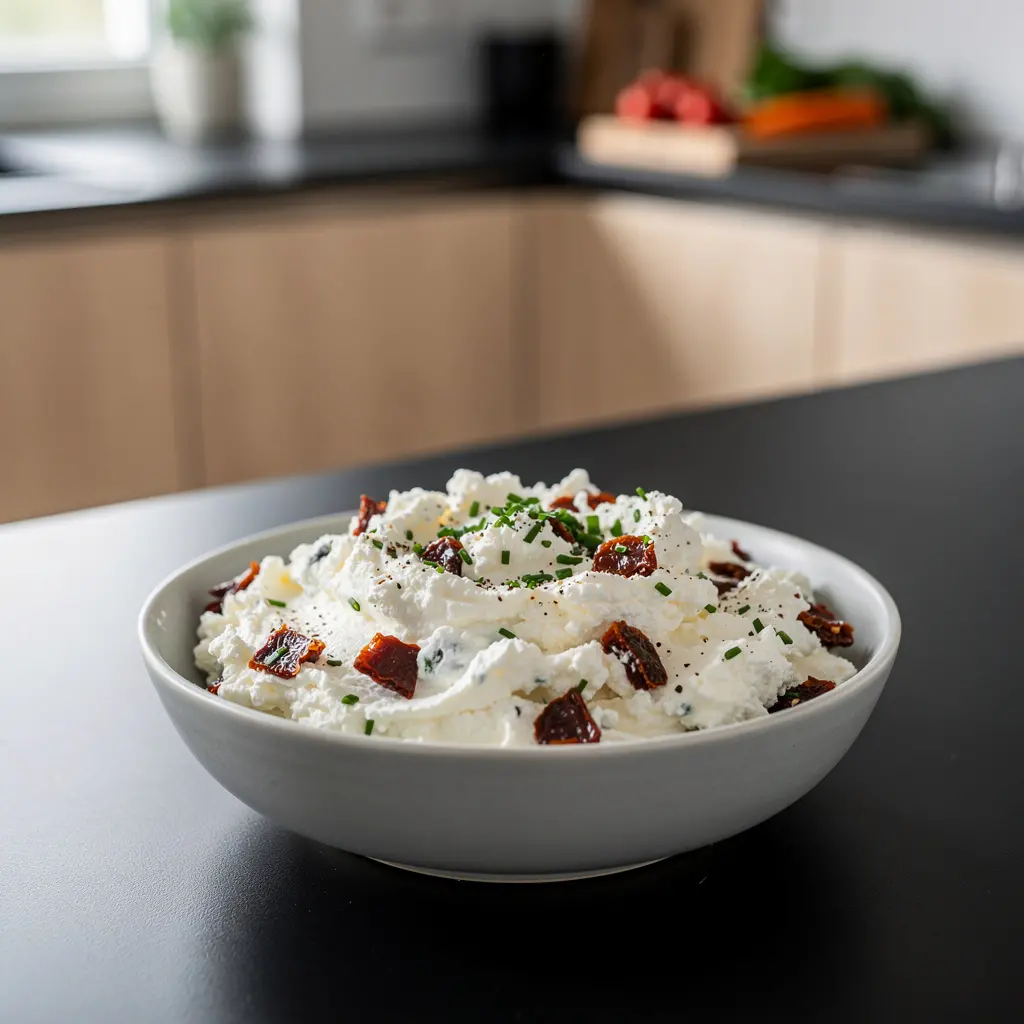 Cottage Cheese Spread with Sun-Dried Tomatoes and Herbs