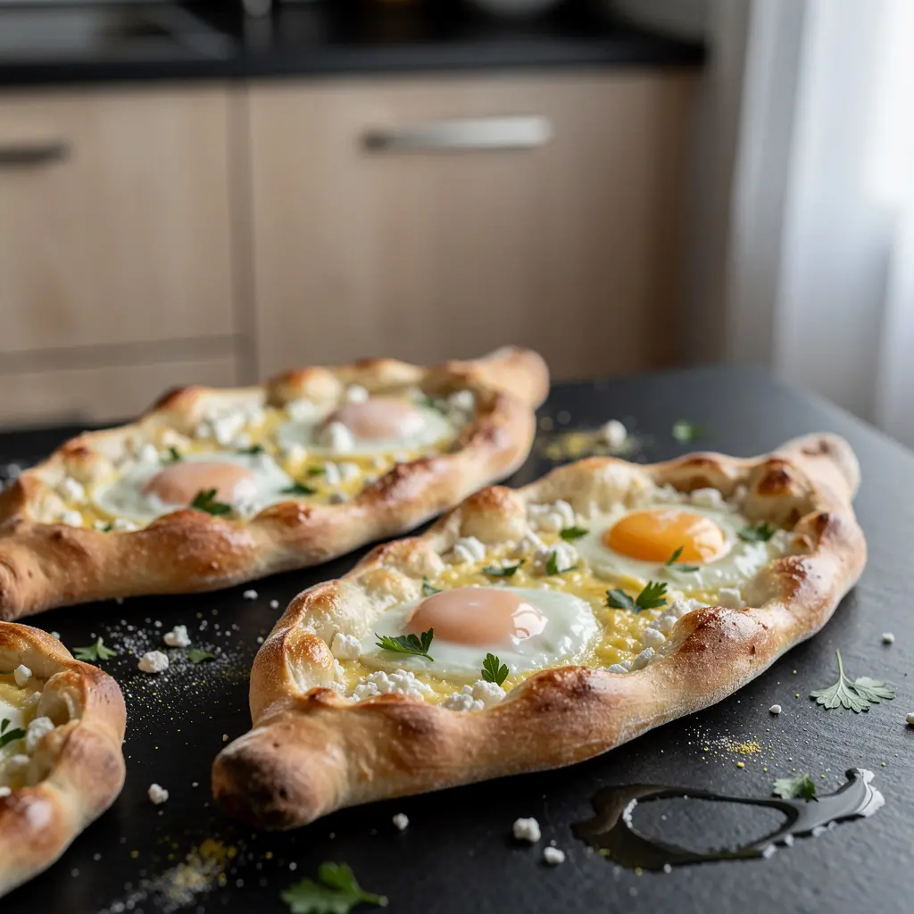 Pide z serem i jajkiem – turecka łódeczka chlebowa