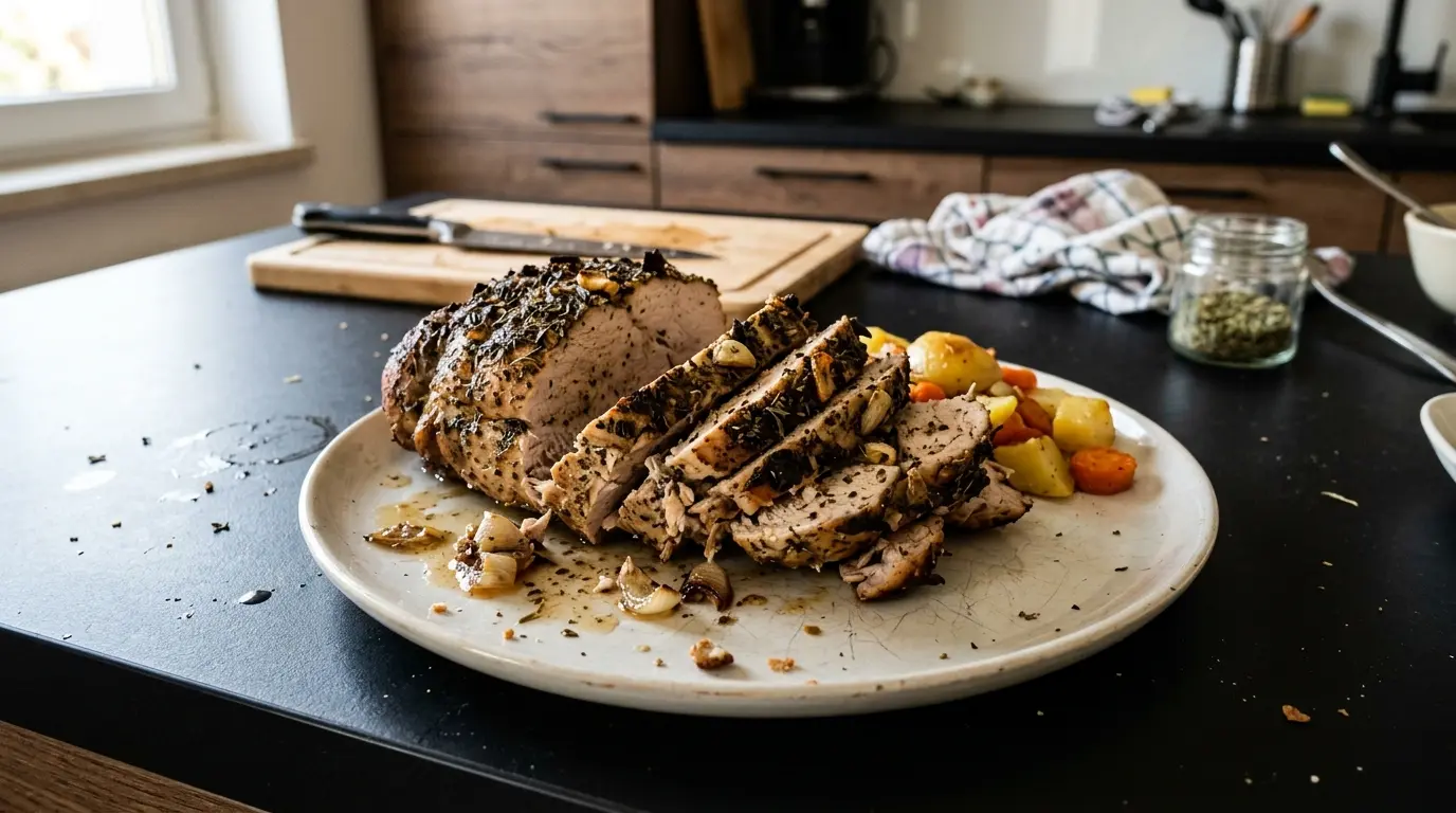 Pieczeń z indyka z majerankiem i czosnkiem