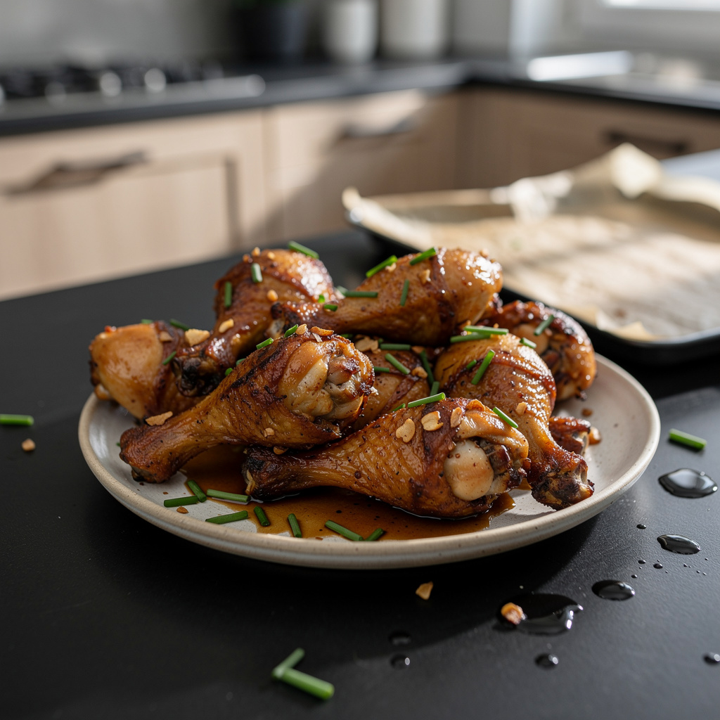 Pieczone pałki z kurczaka w miodowo-czosnkowej marynacie