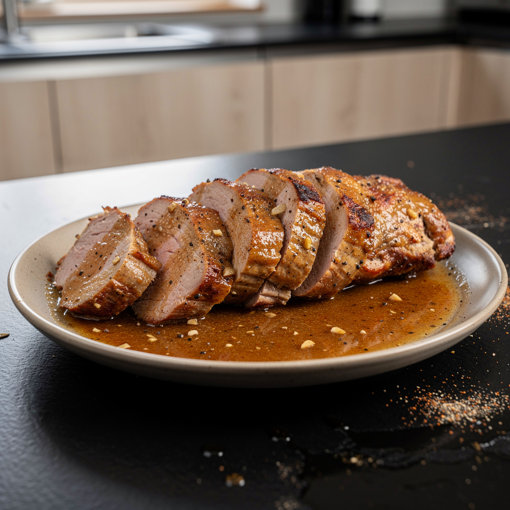 Baked Pork Tenderloin with Honey-Mustard Sauce, American Style