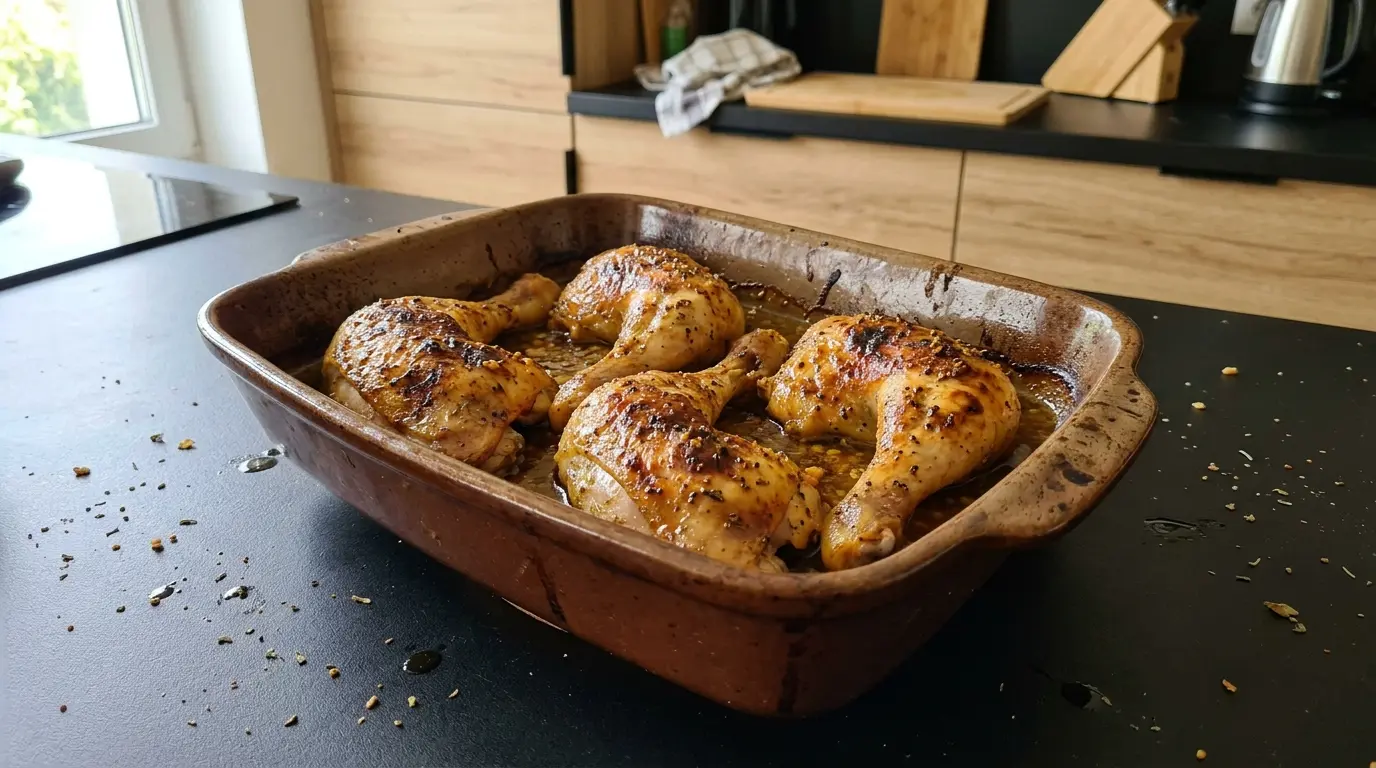 Pieczone udka z kurczaka w marynacie miodowo-musztardowej