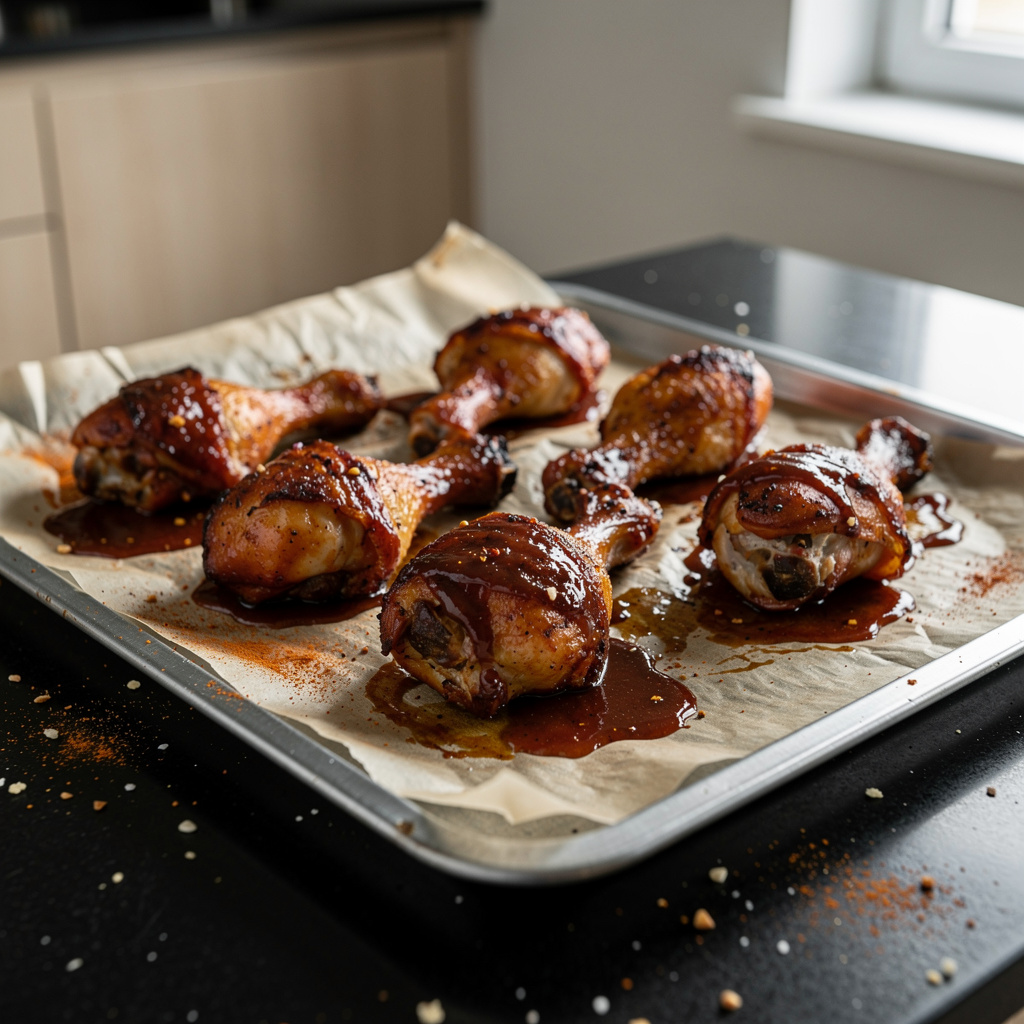 Pieczone udka z kurczaka w sosie barbecue z piekarnika