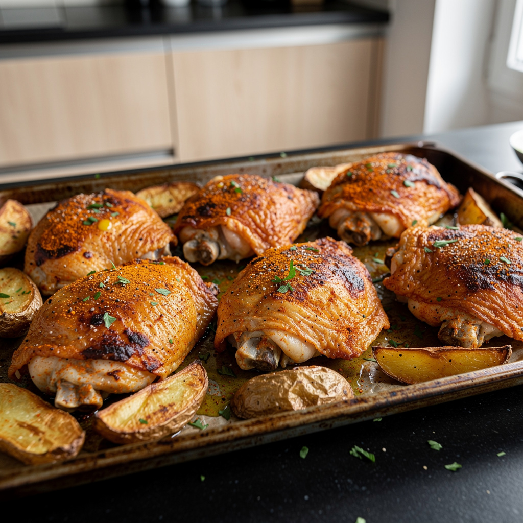Pieczone udka z kurczaka w stylu southern z ziemniakami