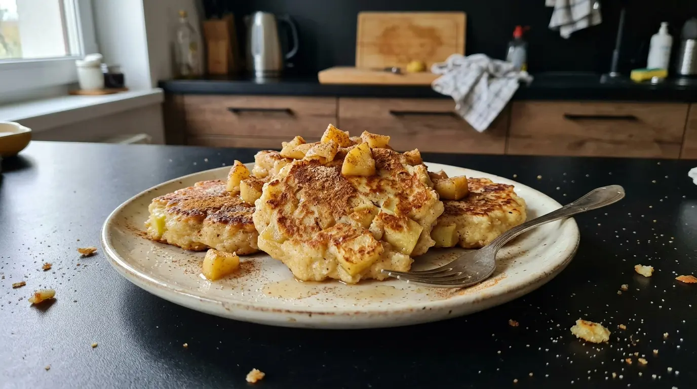 Placki z kaszy manny z jabłkiem i cynamonem