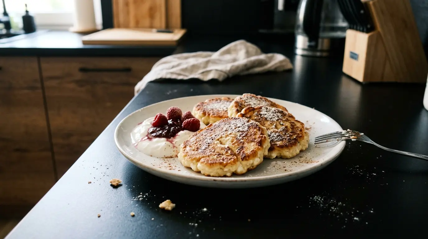 Placki z twarogu i kaszy manny na słodko