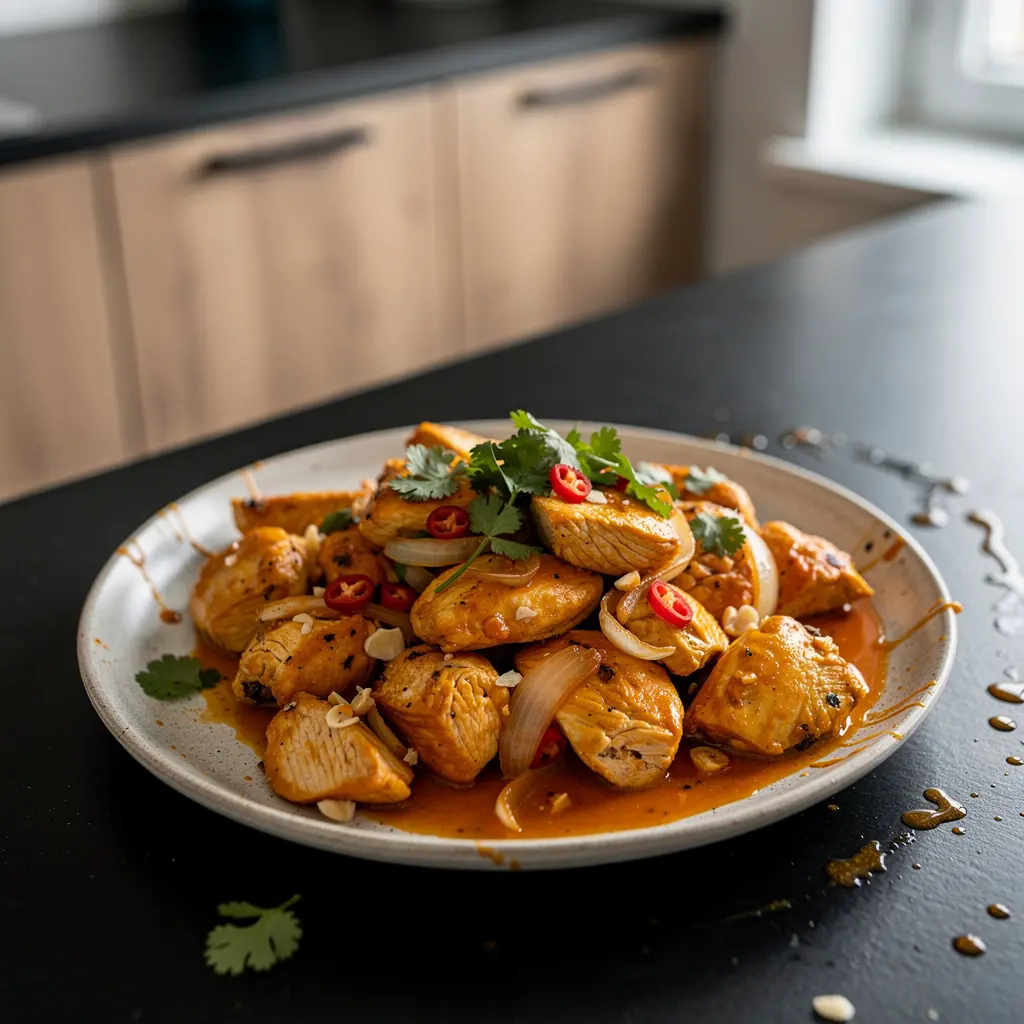 Pollo a la naranja – Hähnchen in Orangen-Chili-Sauce