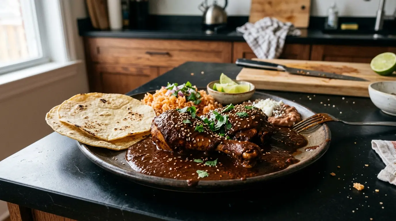Pollo en mole poblano – kurczak w czekoladowym sosie mole