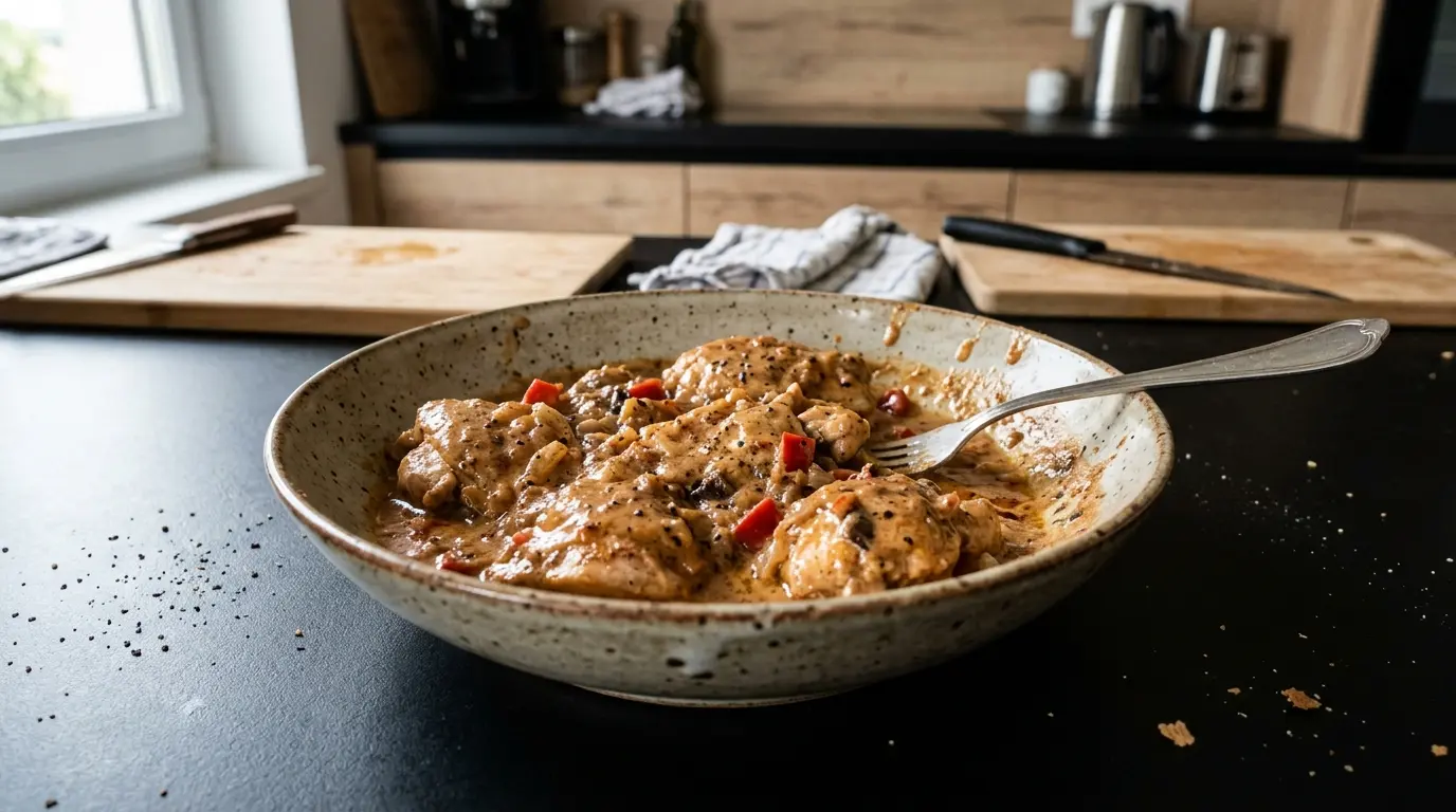 Pollo en salsa de chipotle y śmietanie