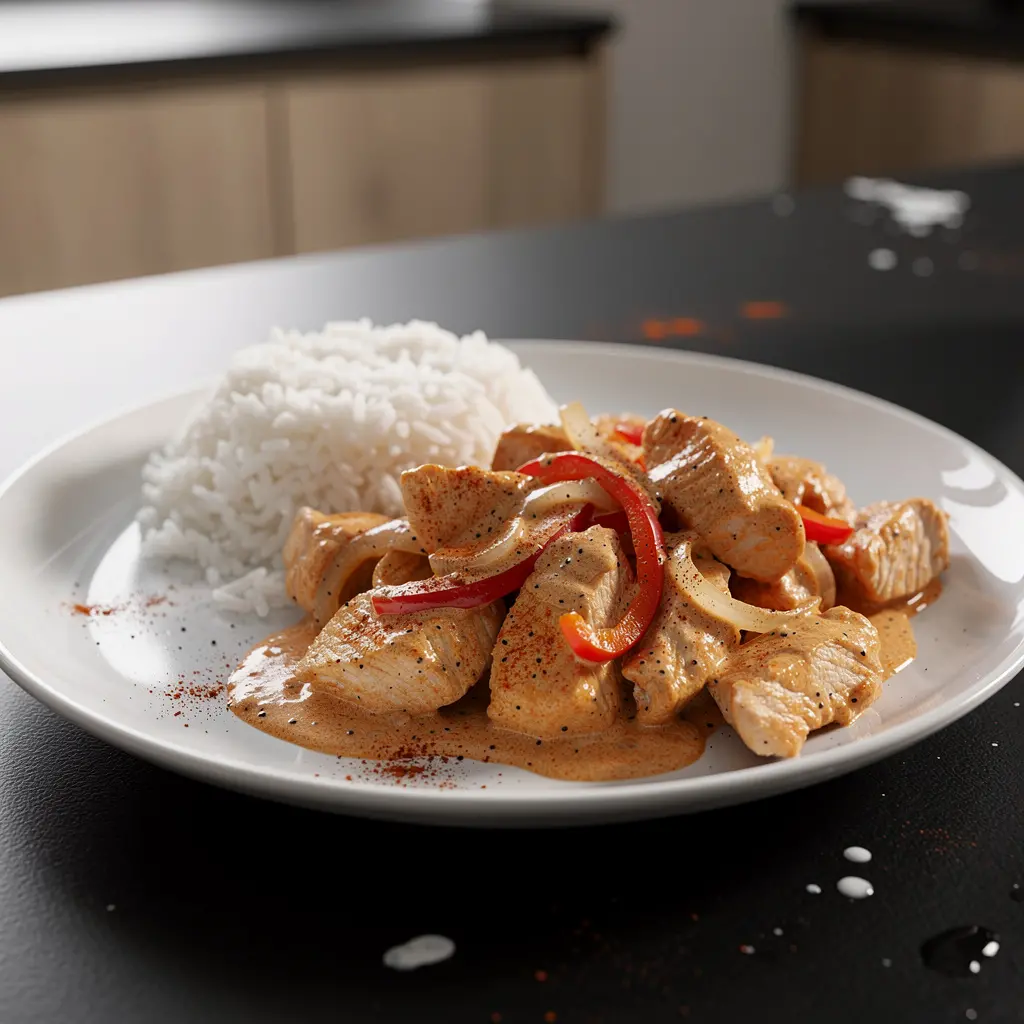 Pollo en salsa de chipotle y śmietanie