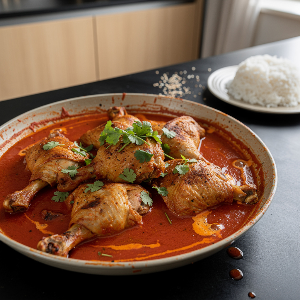 Pollo en salsa roja – kurczak w czerwonym sosie pomidorowo-chili