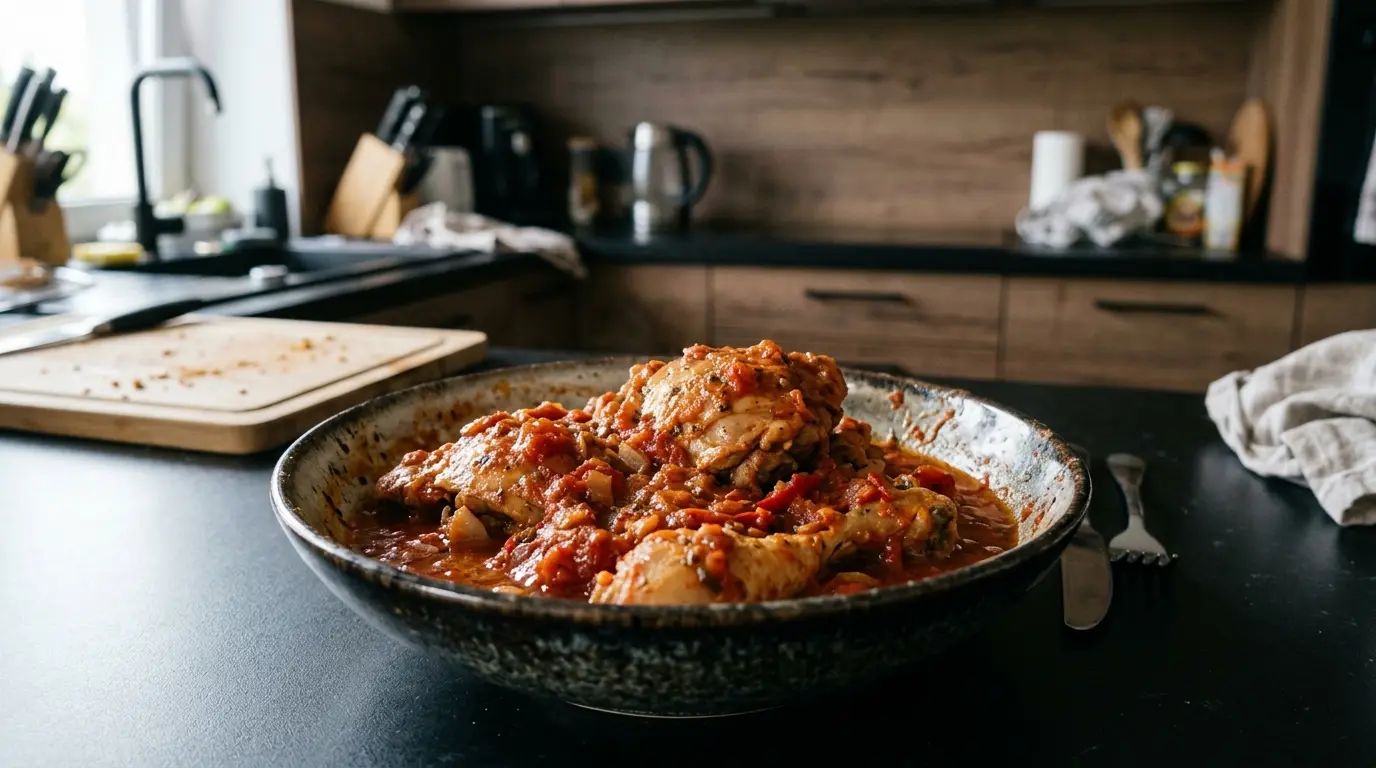 Pollo en salsa roja – kurczak w czerwonym sosie pomidorowo-chili