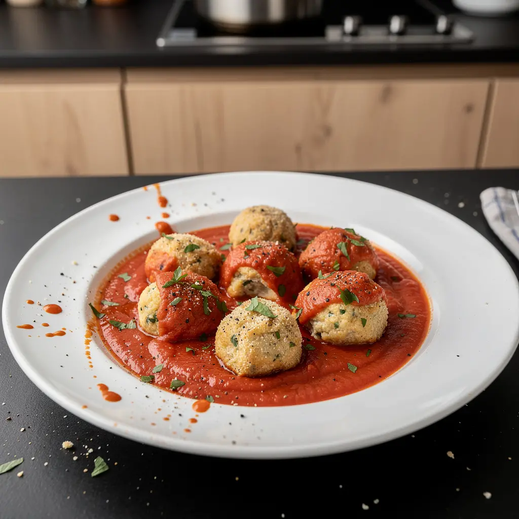 Polpette di ricotta – włoskie klopsiki z ricotty w sosie pomidorowym