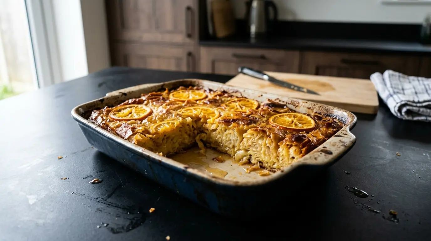 Portokalopita – greckie ciasto jogurtowe z pomarańczami i ciastem filo