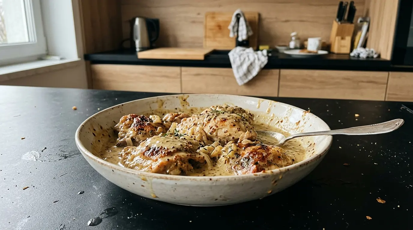 Poulet à la moutarde – kurczak w sosie musztardowo-śmietanowym
