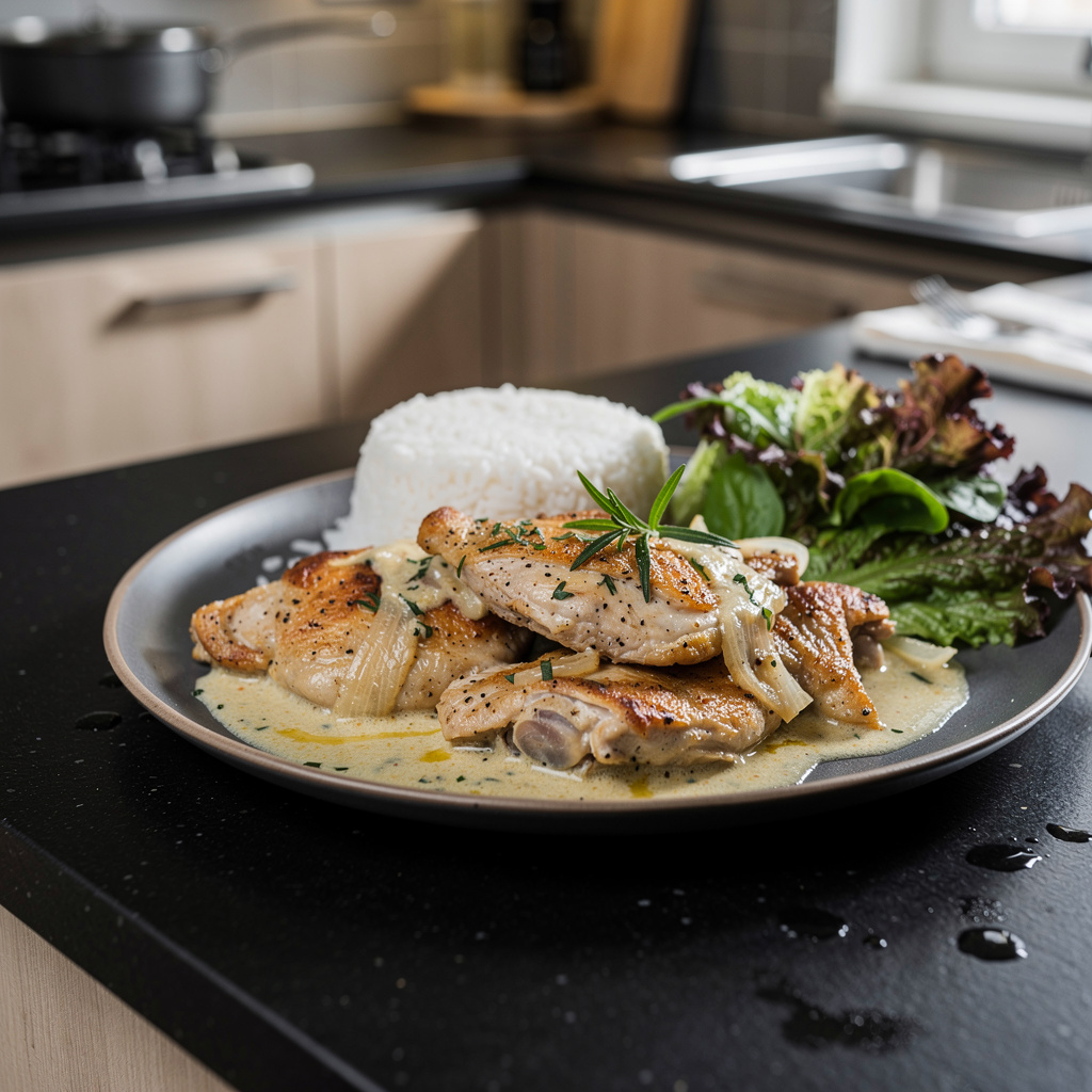 Poulet à l’estragon – chicken in tarragon cream sauce