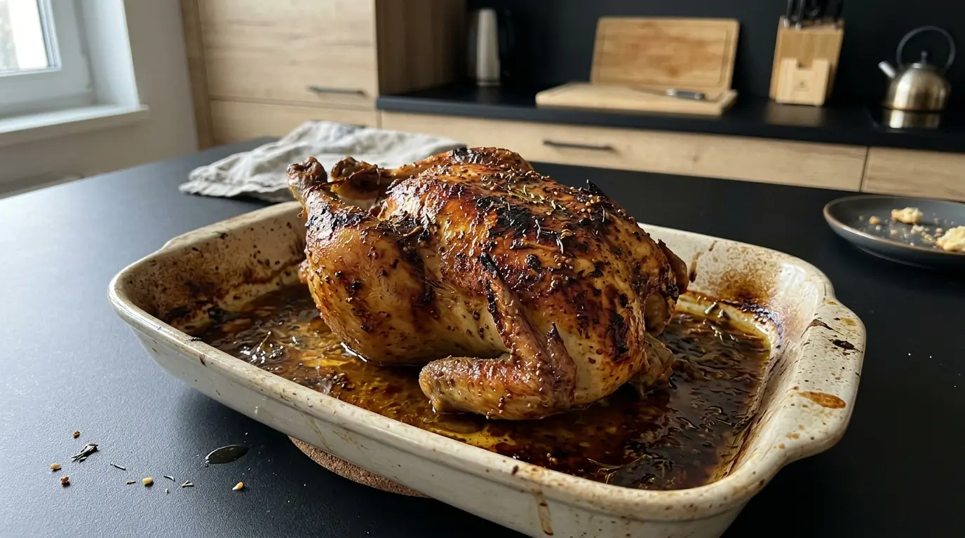 Poulet rôti à la moutarde et miel – kurczak pieczony w musztardowo-miodowej marynacie