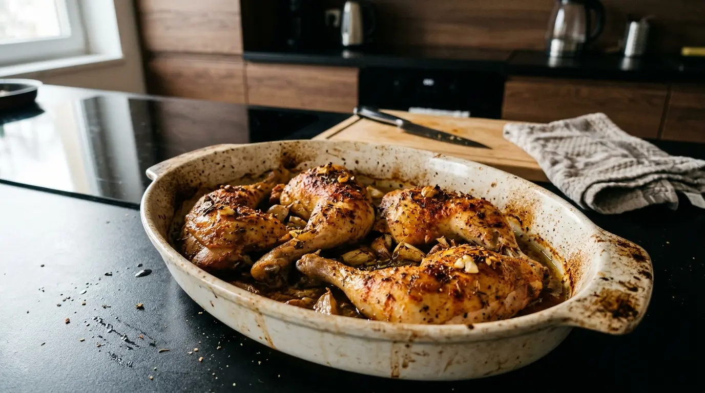 Poulet rôti au paprika i czosnku – pieczone udka po francusku