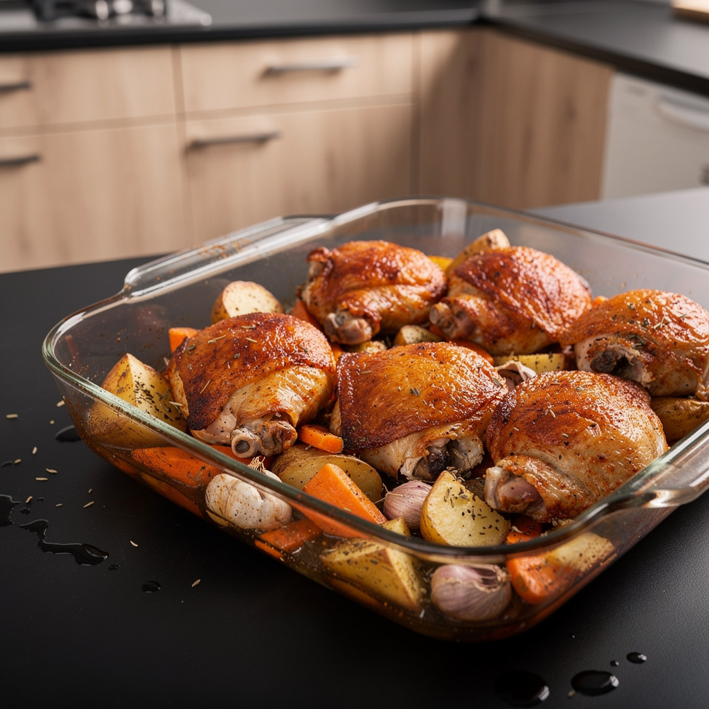 Poulet rôti au paprika i czosnku – pieczone udka po francusku