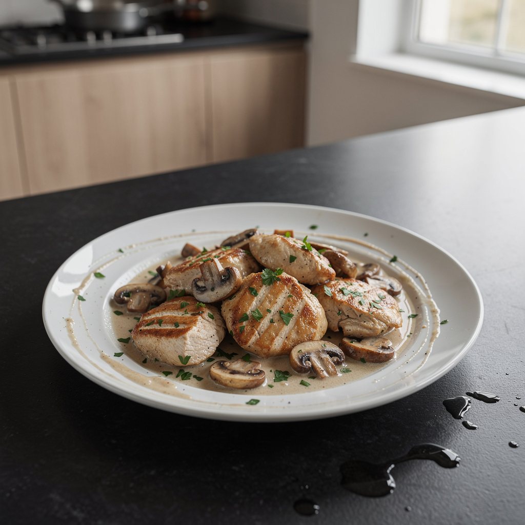 Poulet sauté aux champignons – kurczak duszony z pieczarkami i białym winem