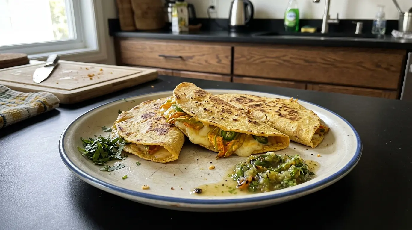 Quesadillas de flor de calabaza – quesadillas z kwiatami cukinii