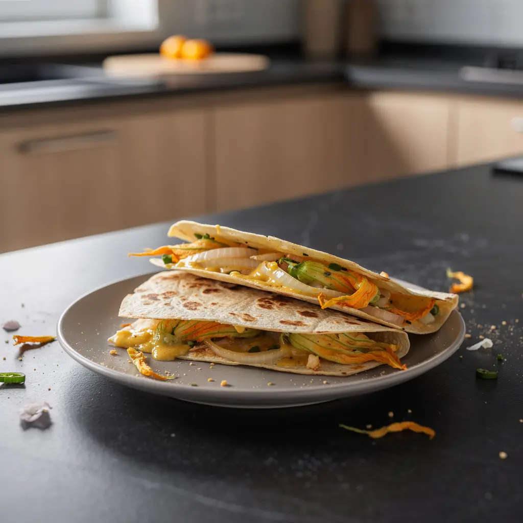 Quesadillas de flor de calabaza – quesadillas with zucchini flowers