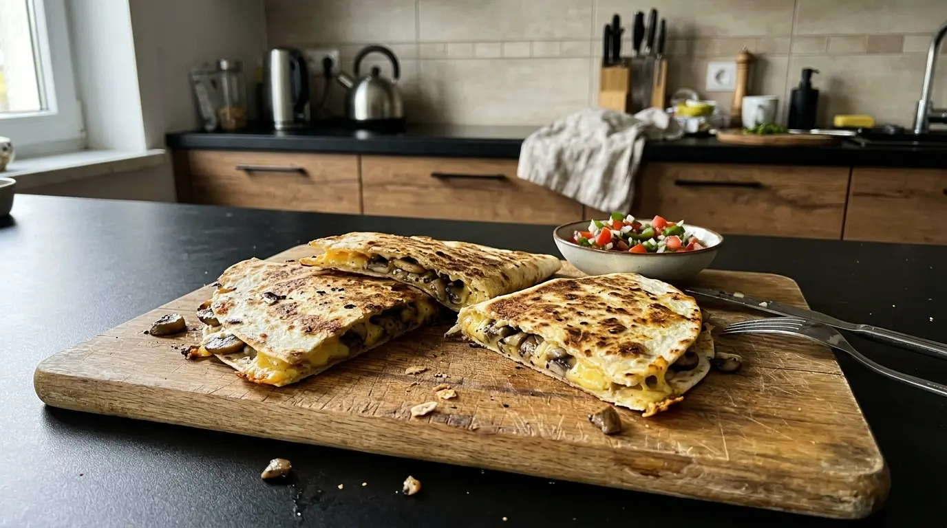 Quesadillas z serem i pieczarkami