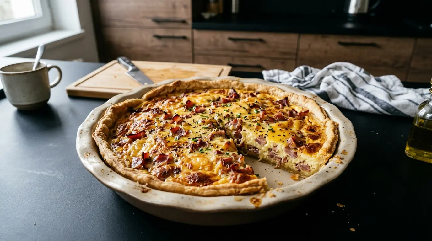 Quiche lorraine z boczkiem i serem