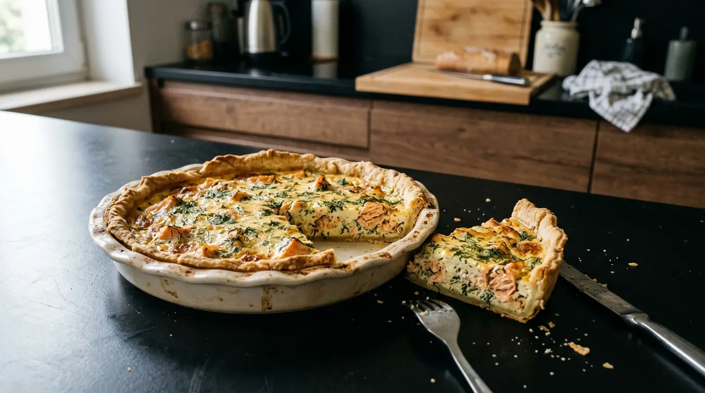 Quiche z łososiem i koperkiem