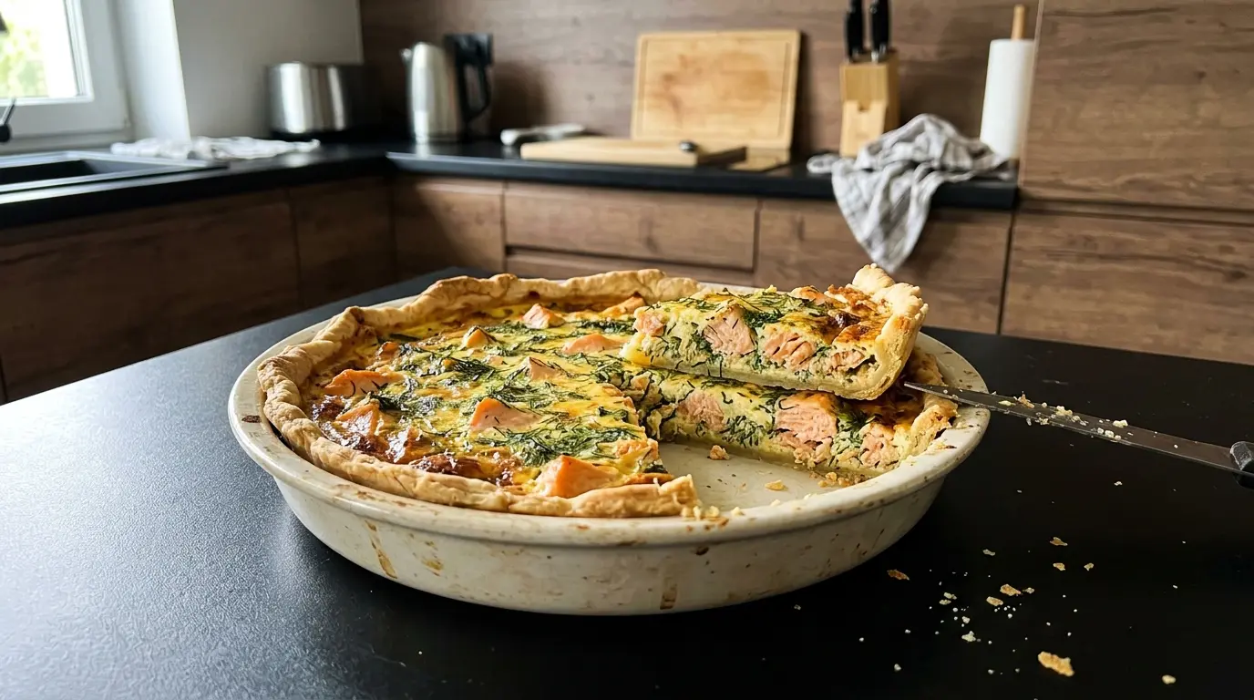 Quiche z łososiem i koperkiem