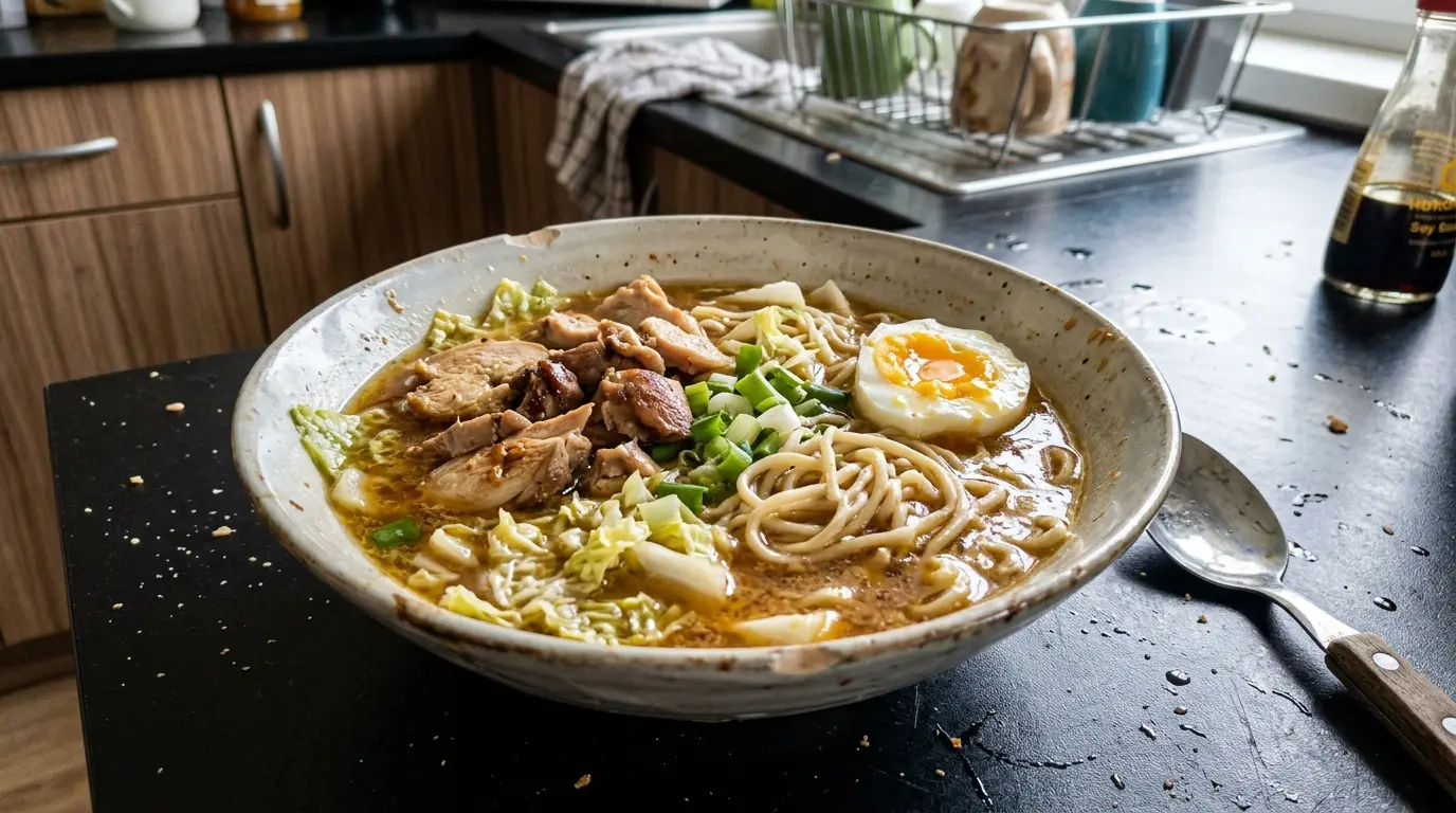 Ramen shoyu z kurczakiem i jajkiem