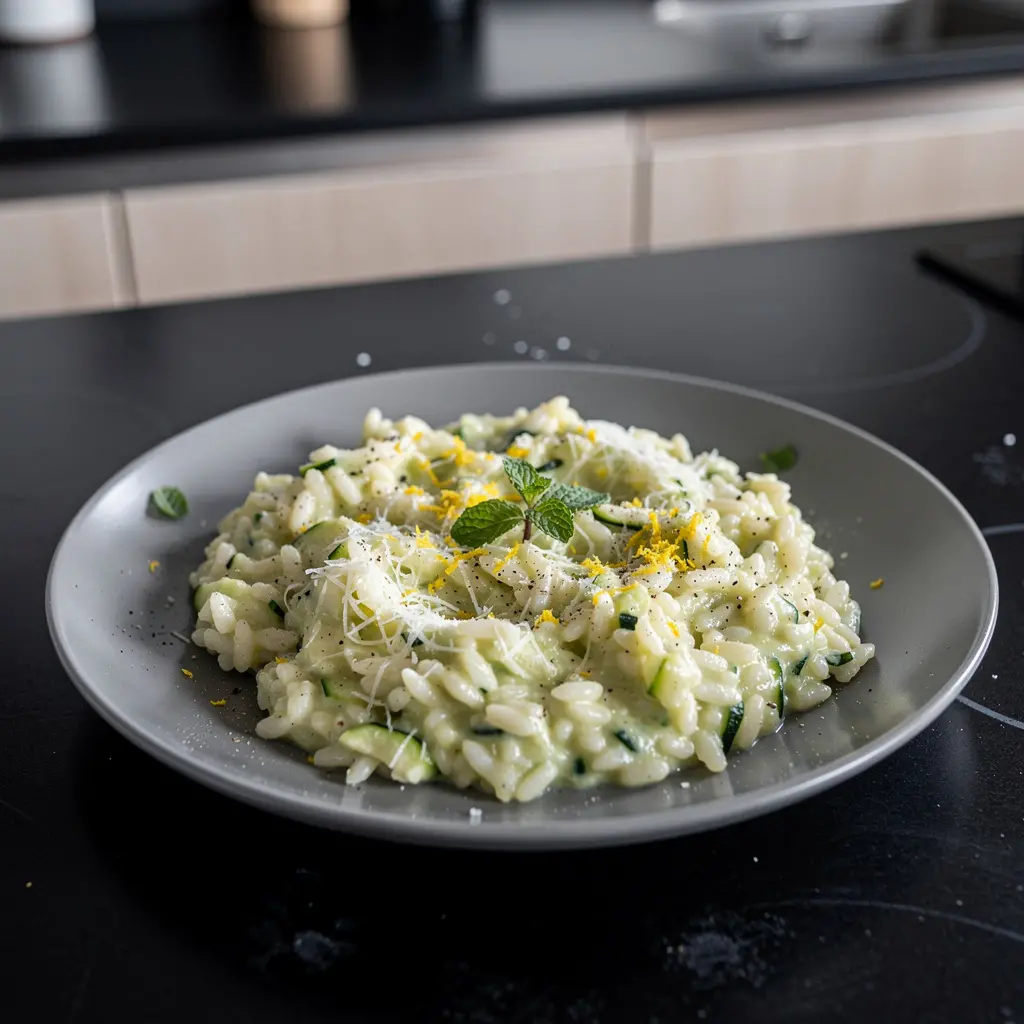 Risotto z cukinią, cytryną i miętą