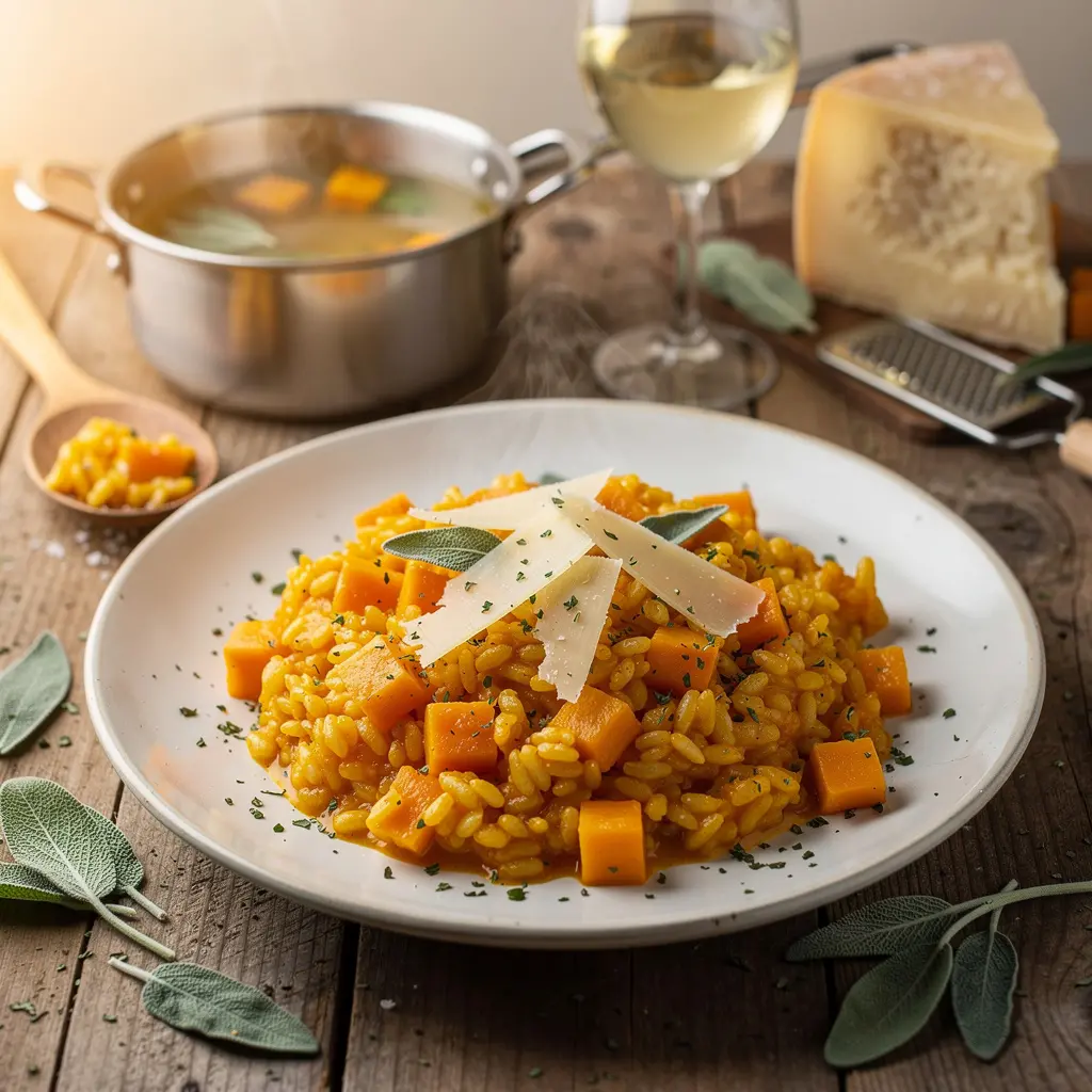 Risotto z dynią, szałwią i parmezanem