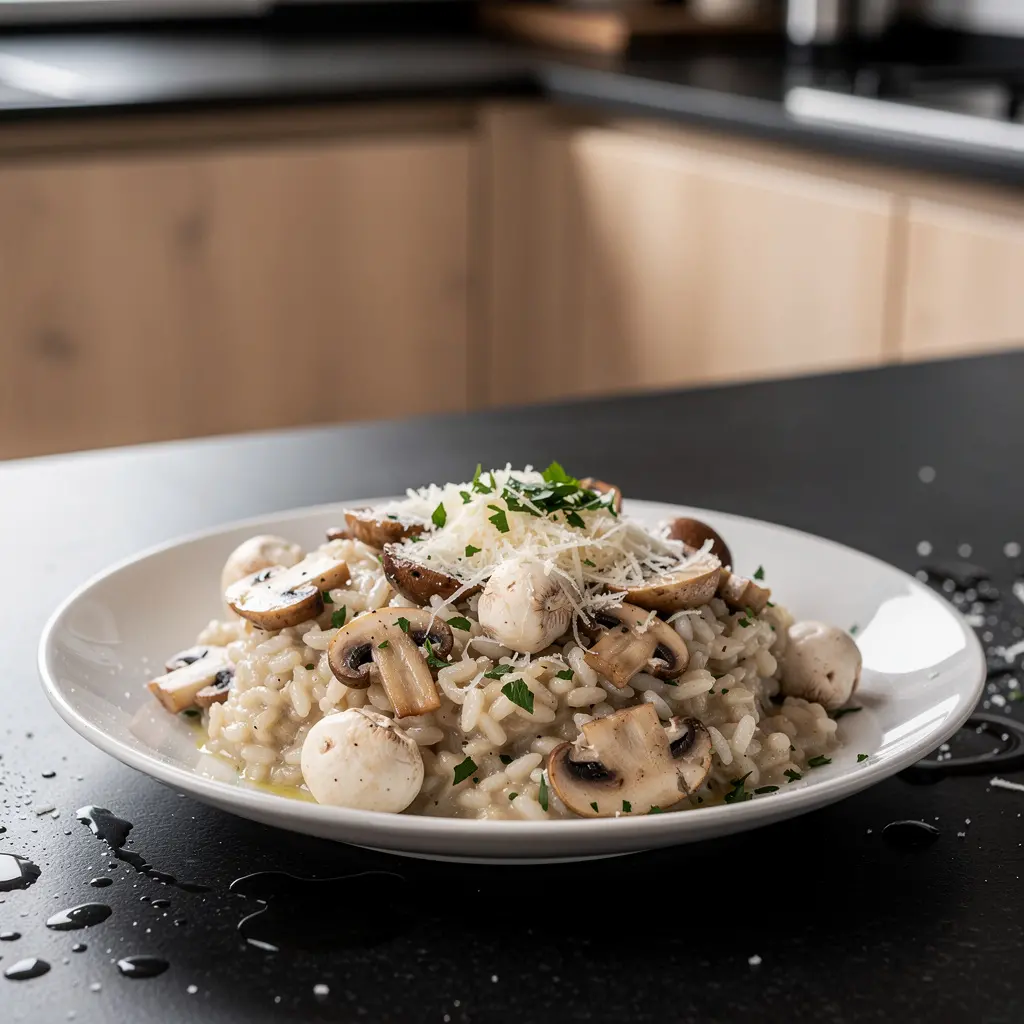 Risotto z grzybami i białym winem