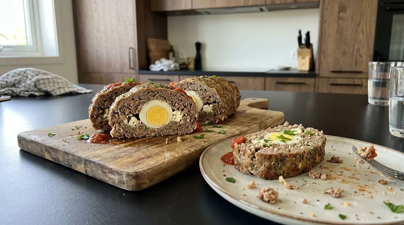 Rolo kima – grecka pieczeń rzymska z jajkiem i fetą