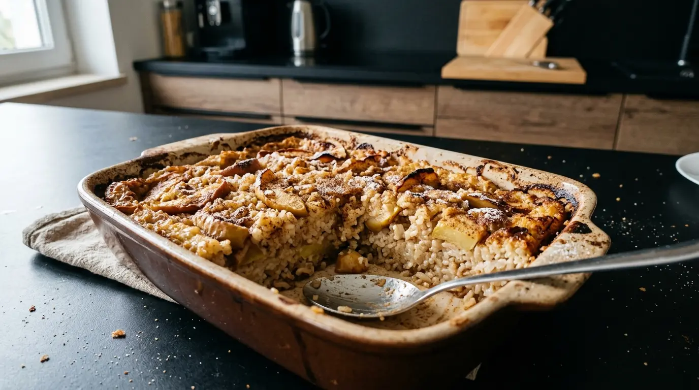 Ryż zapiekany z jabłkami i cynamonem