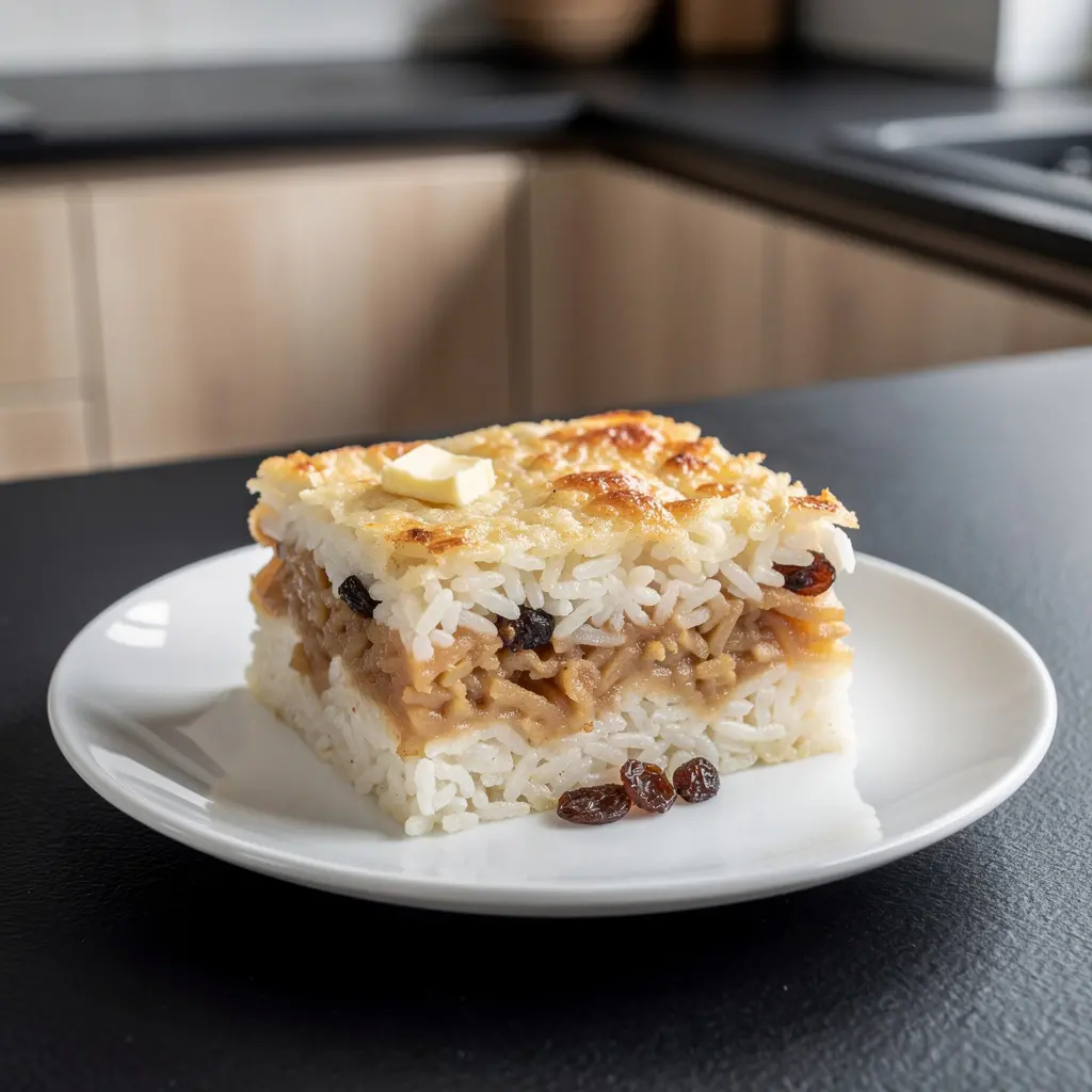 Ryż zapiekany z jabłkami i cynamonem