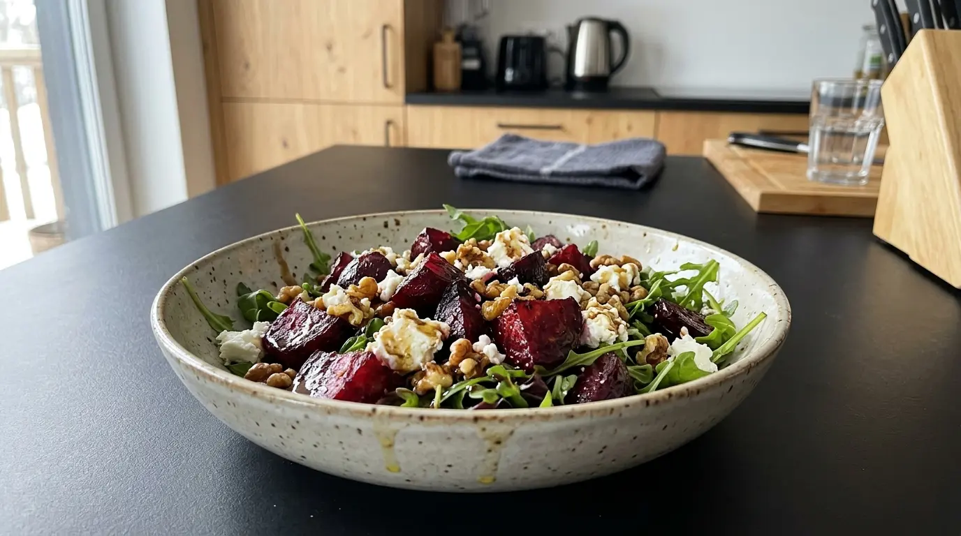 Salade de betteraves et chèvre – sałatka z pieczonym burakiem i kozim serem