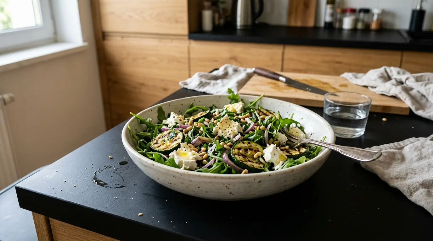 Salade de chèvre et courgettes grillées – sałatka z kozim serem i grillowaną cukinią