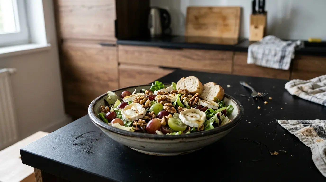 Salade de chèvre et raisins z orzechami włoskimi