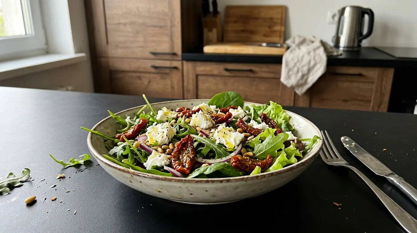 Salade de chèvre et tomates séchées – ensalada con queso de cabra y tomates secos