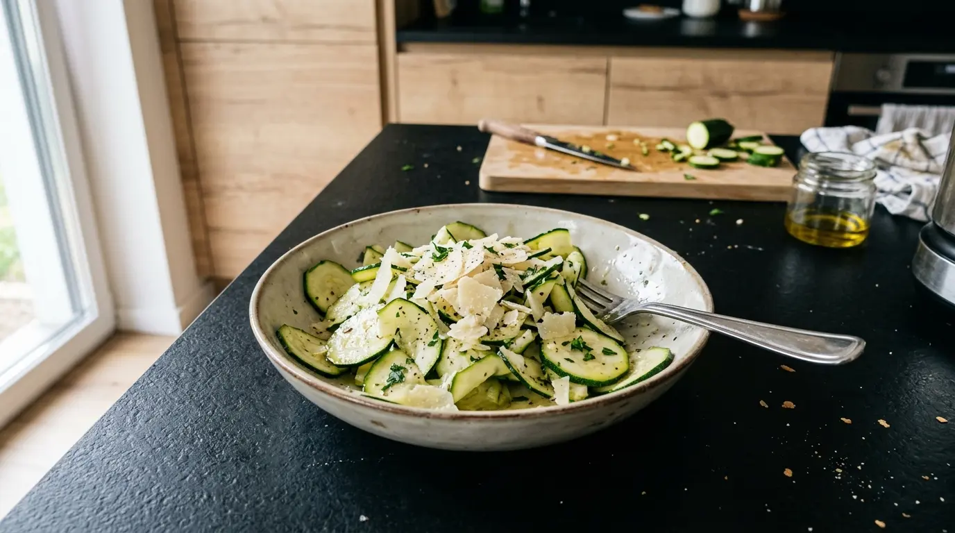 Salade de courgettes crues z cytryną i parmezanem