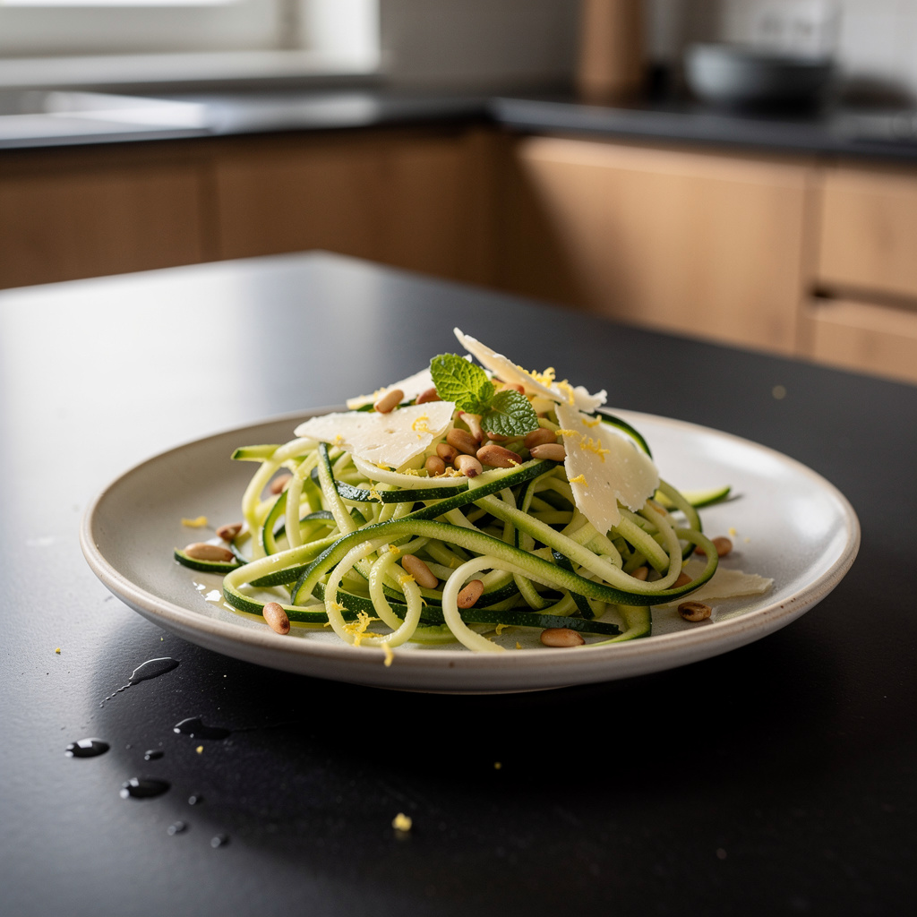 Salade de courgettes crues z cytryną i parmezanem