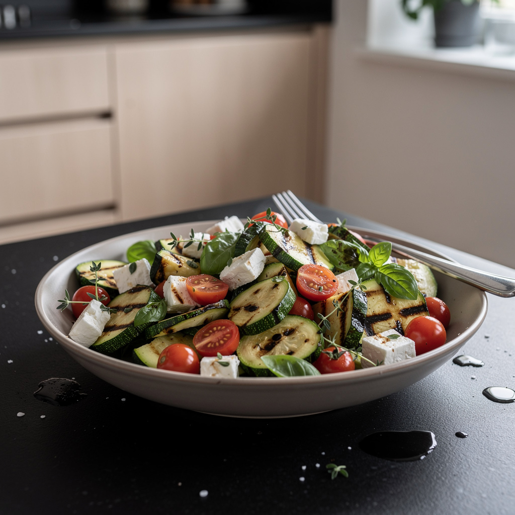Salade de courgettes grillées et feta – sałatka z grillowanej cukinii i sera