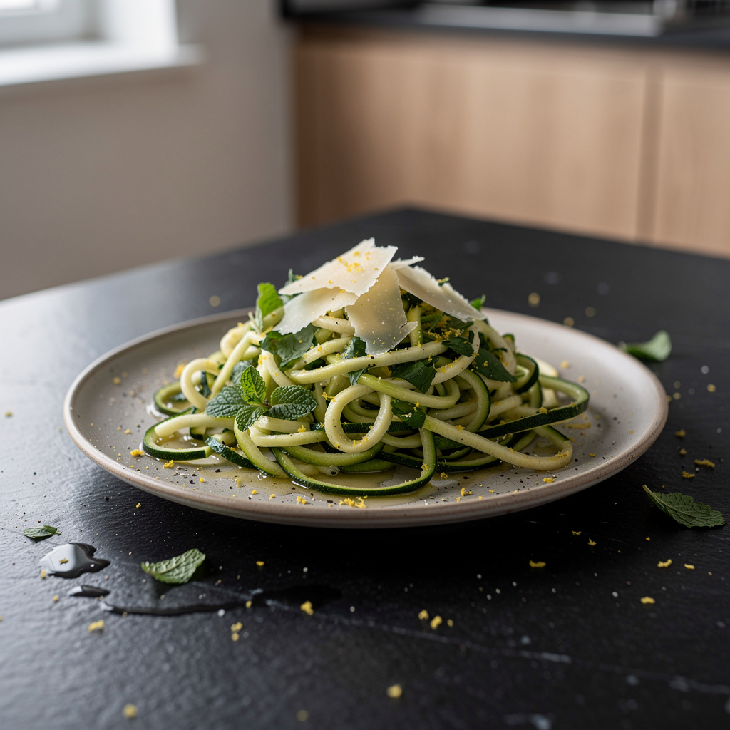 Salade de courgettes marinées au citron – marynowana cukinia z cytryną i miętą